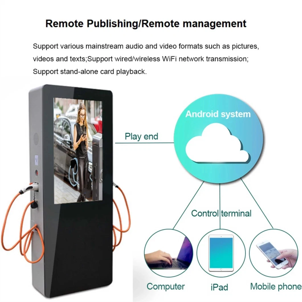 OEM Outdoor 55&prime;&prime; Interactive LCD Touchscreen Intelligent Charging Pile