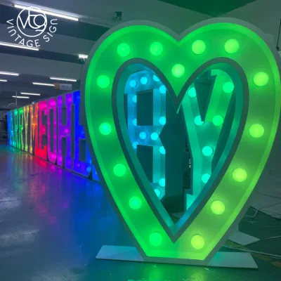 ILUMINACIÓN DE bombilla LED señal de lámpara grande número Amor 4ft Marquee Cartas