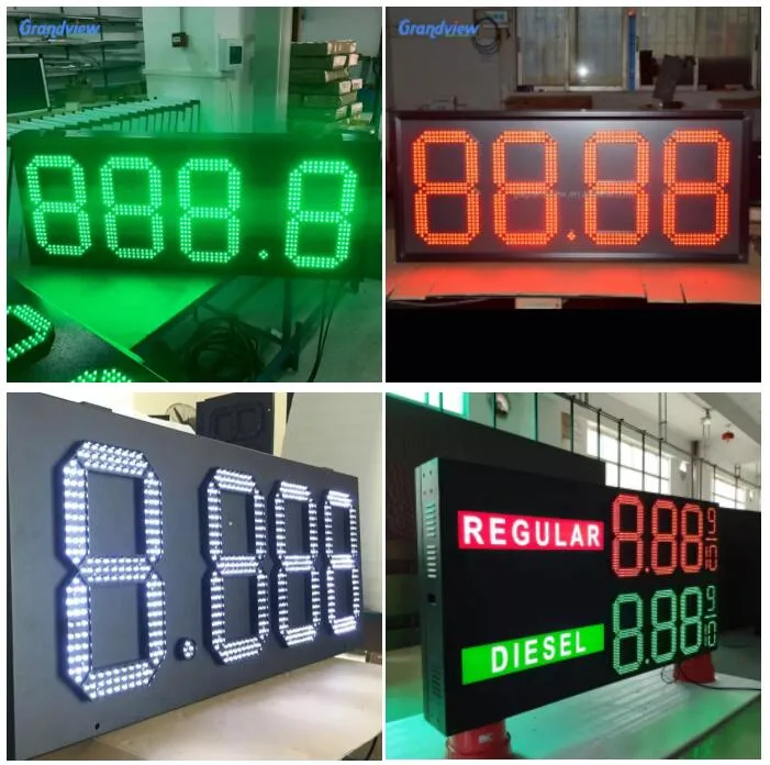 Wireless Control IP65 Waterproof Digital Gas Number Price LED Number Price Sign with Metal Cabinet