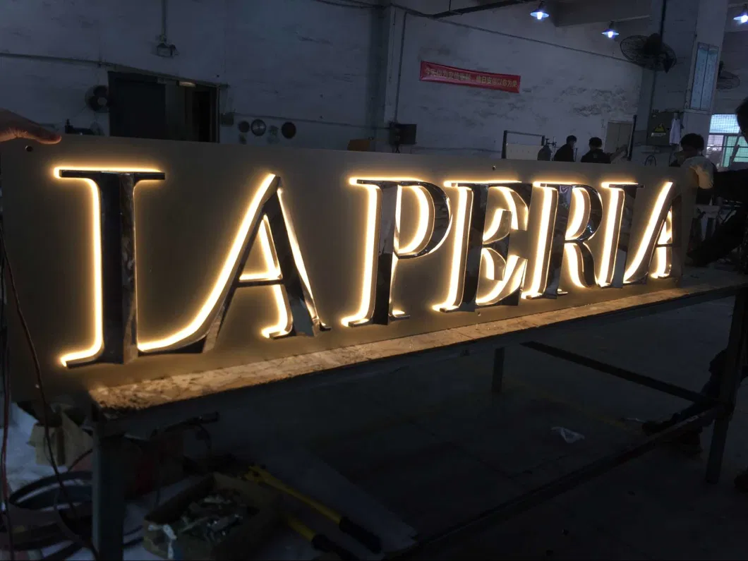 Stainless Steel Metal Backlit Energy Saving Channel Letter Sign with Brightness Colors