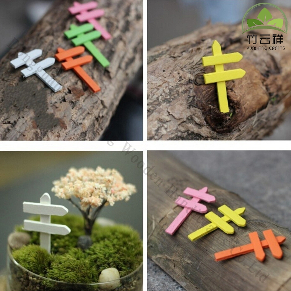 Wood Crafts Sign Board Miniatures Fairy Garden Gnome Moss Terrarium Decor