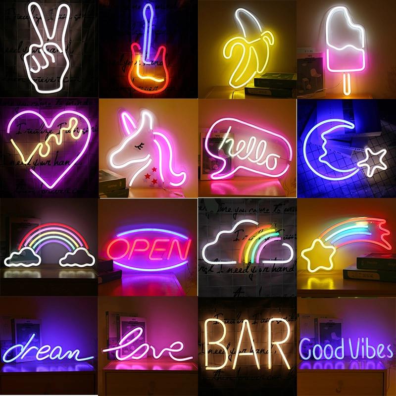 Customized Wedding Decorative Christmas Hat Shaped LED Neon Lights Sign