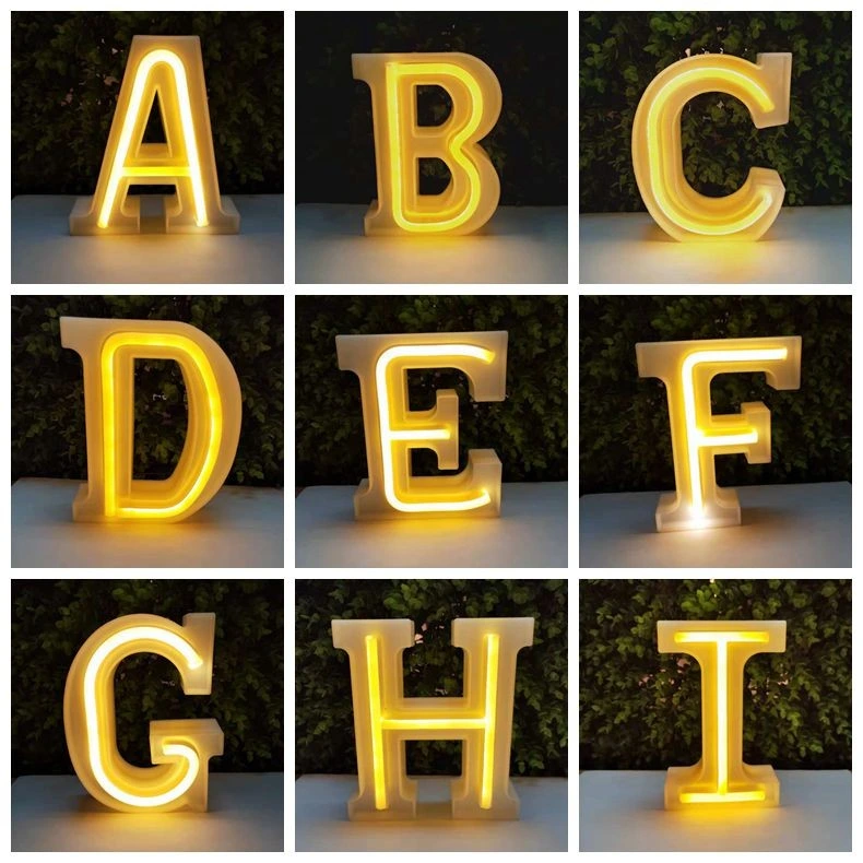 LED LED 5V High Brightness Plastic Frame Letter Shape Table Decoration Neon Light