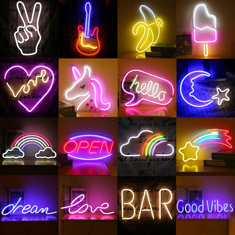 Customized Wedding Decorative Christmas Hat Shaped LED Neon Lights Sign