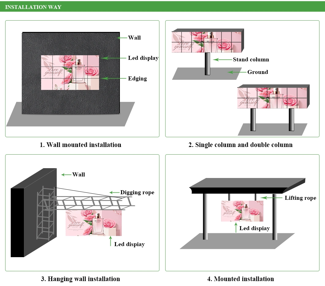 Outdoor Square Road P10 HD Digital Screen Billboard Wall-Mounted 3D LED Video Display Sign