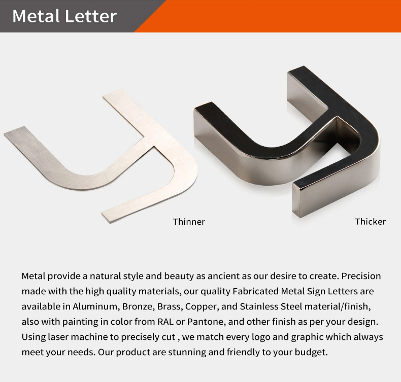 Outdoor Use Channel Letter Stainless Steel 304 316 Number Alphabet