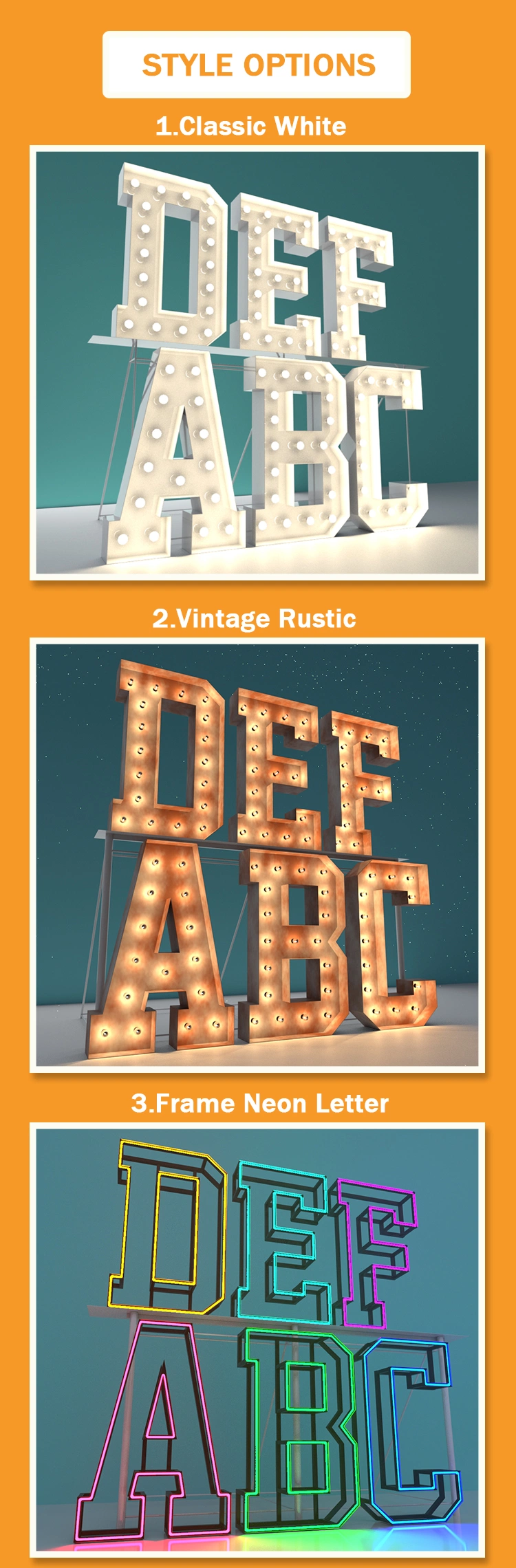 Vintage for Sale Marquee Letters with Lights