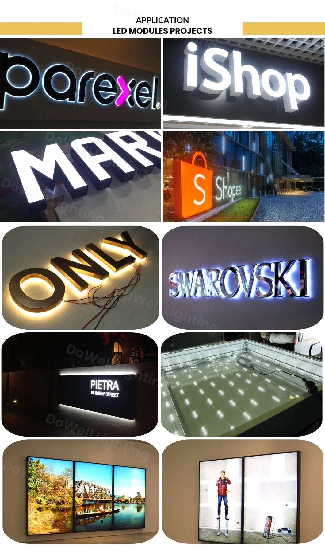 Durable Wholesale Custom 12V DC 3LED RGB Lens Module Light Sign 0.72W SMD 5050 LED Modules for Signage Letters