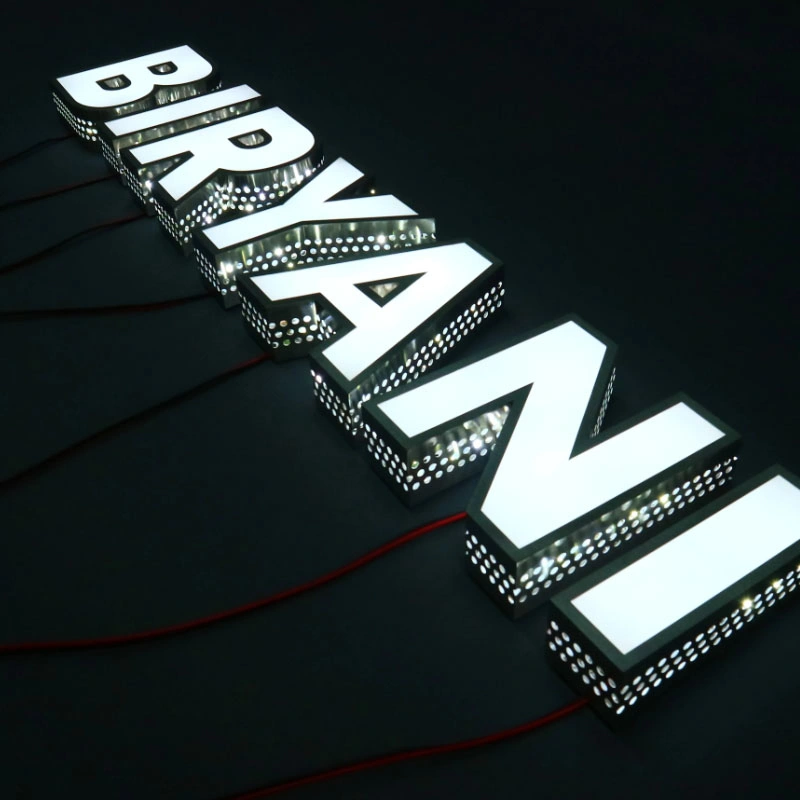 Advertising LED Logo 3D Letter Sign Fabricated Stainless Steel Light up Letters