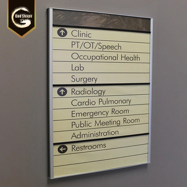 Aluminum Plate Wall Directional Sign Wayfinding Guidance Signage