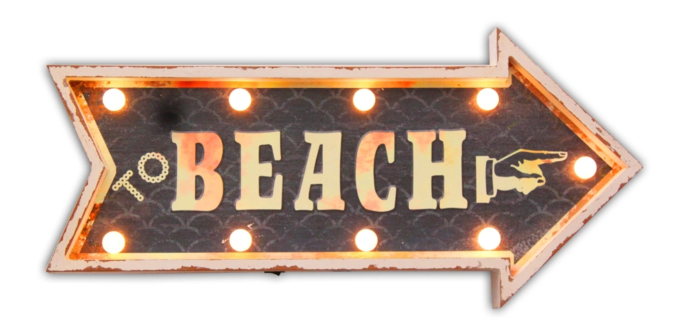 Battery Operated Arrows Shape LED Lighted Beach Lake House Marquee Sign