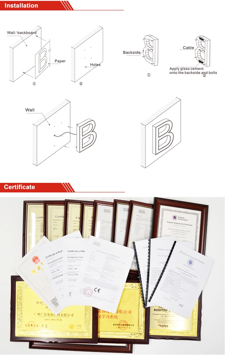 OEM Easy Installnation LED Metal Backlit Channel Letter Sign for Shop Advertising