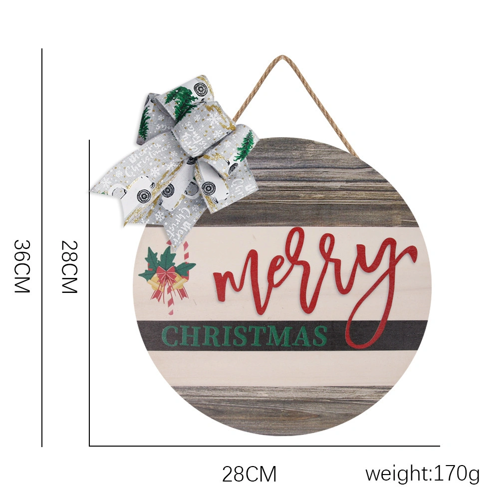 Merry Christmas Wreath Hanging Rustic Burlap Wooden Christmas Sign