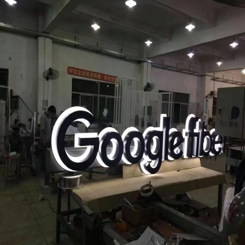 Exterior Back Lit Aluminum LED Metal Halo Lit Channel Letters Sign