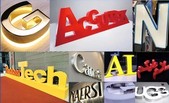 China Manufacturer Channel Letters LED Light Name Boards Stainless Steel Custom Signs Brass Aluminum Letter for Department Store