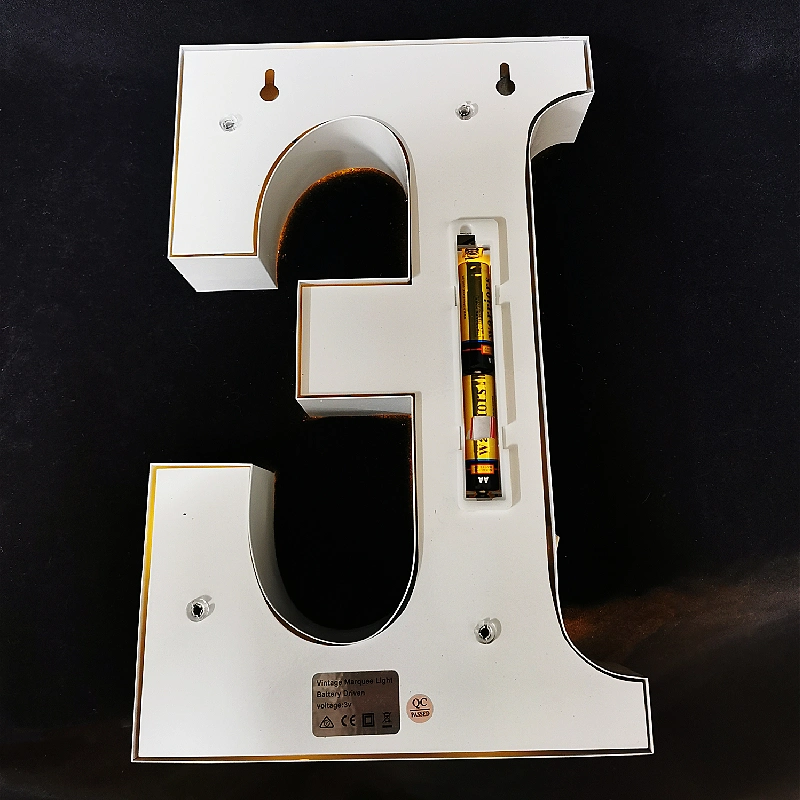 1FT/30cm Size Battery Operated LED Steel Metal Shell Marquee Letter Lights