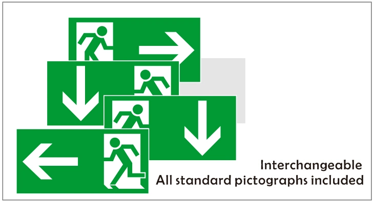 SAA/As2293 Quickfit LED Exit Sign Board, 24m Viewing Distance Exit Sign