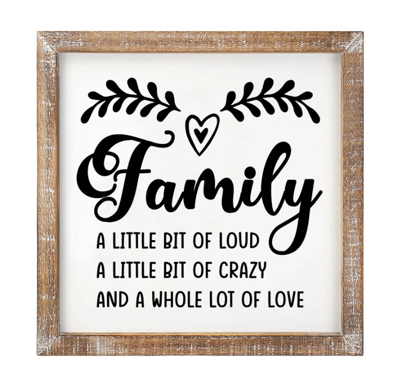 Winwinky Rustic Wood Framed Wall Hanging Signs for Home