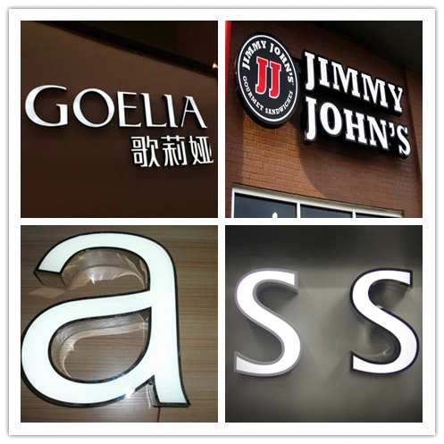 China Manufacturer Customized Large Stainless Steel LED Back Lit Letters