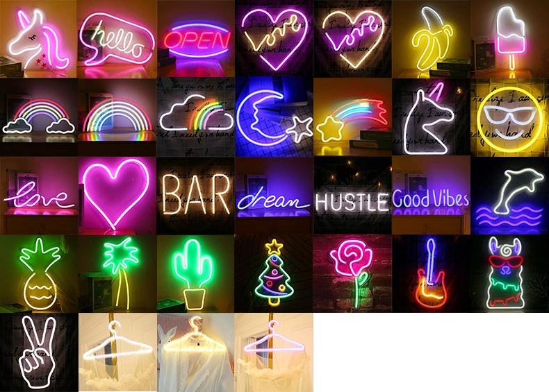 Customized Wedding Decorative Christmas Hat Shaped LED Neon Lights Sign