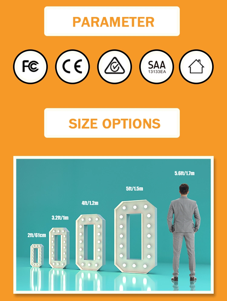 Custom 4FT LED Light Large Vintage Letters Marquee with Light Bulbs Logo