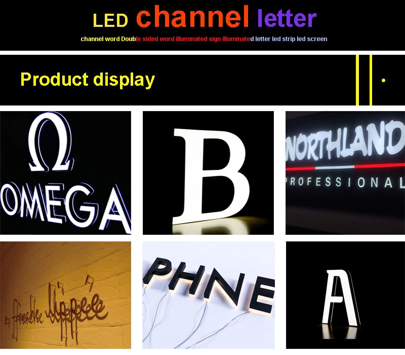 Stainless Steel LED Letters with Acrylic for Shop Front Name Advertising Sign