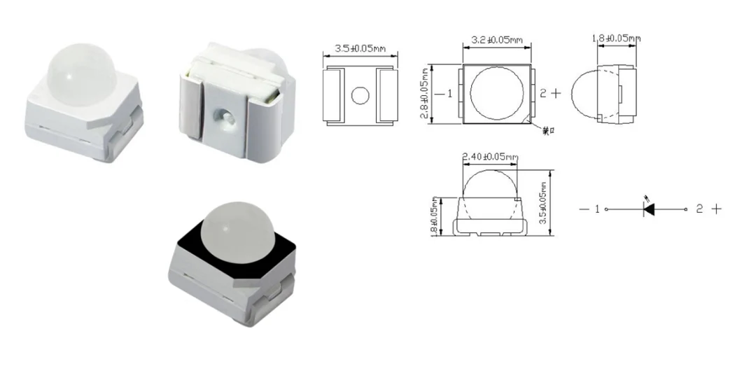 RoHS Compliant Dome Type Plcc SMD LED 3528 5050 for Channel Letter or Architectural Lighting