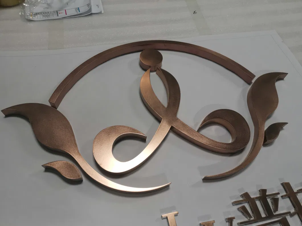 Antique Bronze Finish Stainless Steel Letter Signs Brushed Stainless Steel Letters