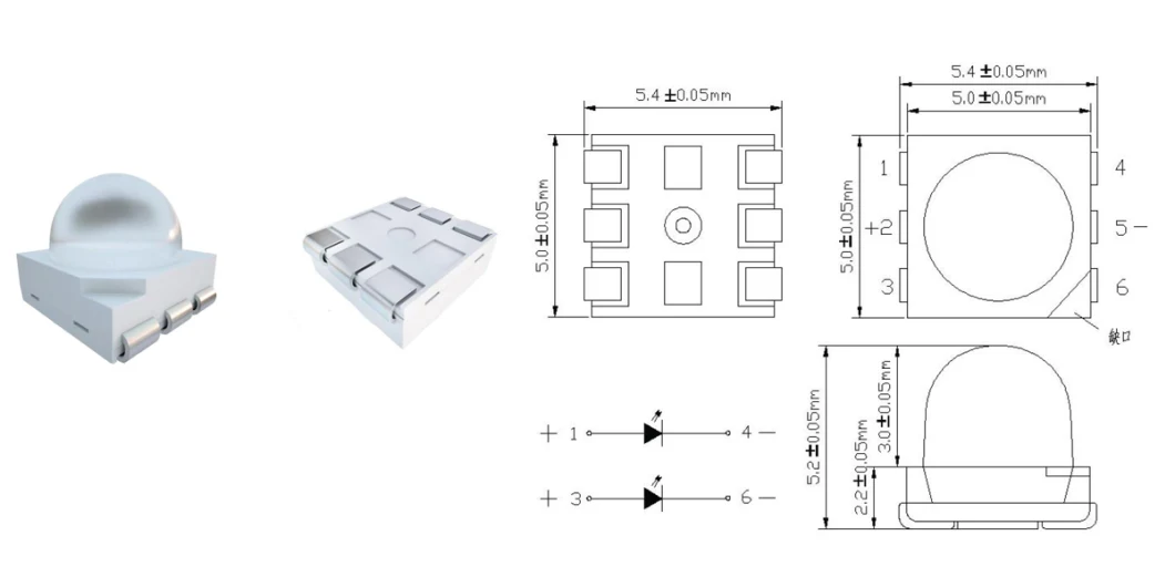 RoHS Compliant Dome Type Plcc SMD LED 3528 5050 for Channel Letter or Architectural Lighting