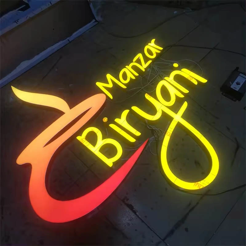 Customized Advertising Board Acrylic Logo Lights up 3D Metal Frontlit LED Letter Sign