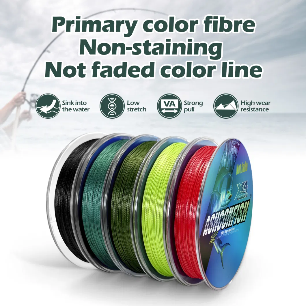 No Fade Ashconfish100m 300m 500m PE Lines 4 Strands Braided Fishing Line