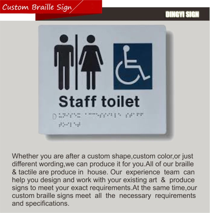 Custom Metal Aluminum Plate Ada Public Signage Plaque Braille Sign