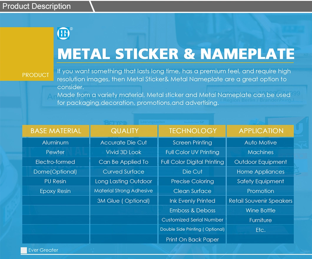 Metal Safety Sign with Aluminum or Metal