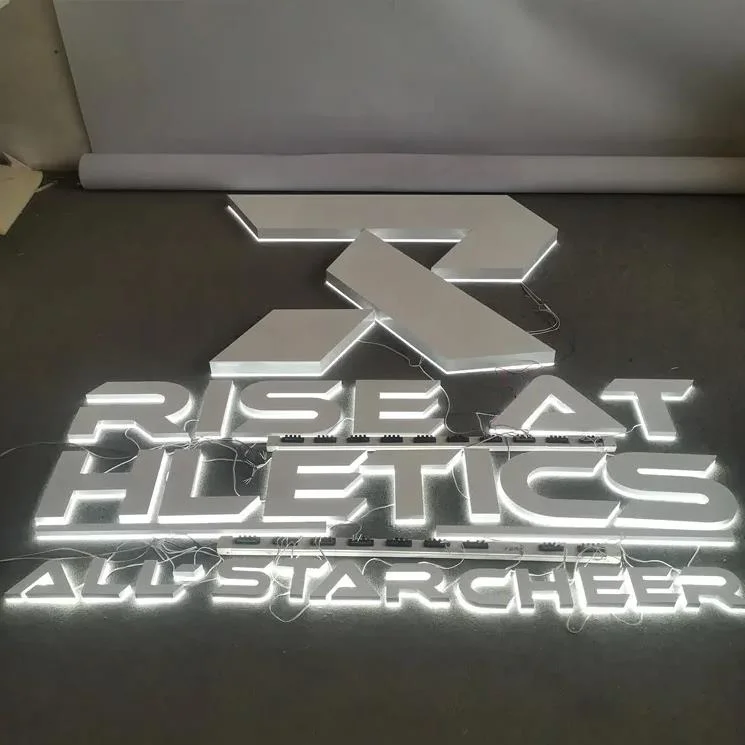 Backlit LED Stainless Steel Letters Acrylic Signboard Custom Shop Office Mall Illuminated Signage