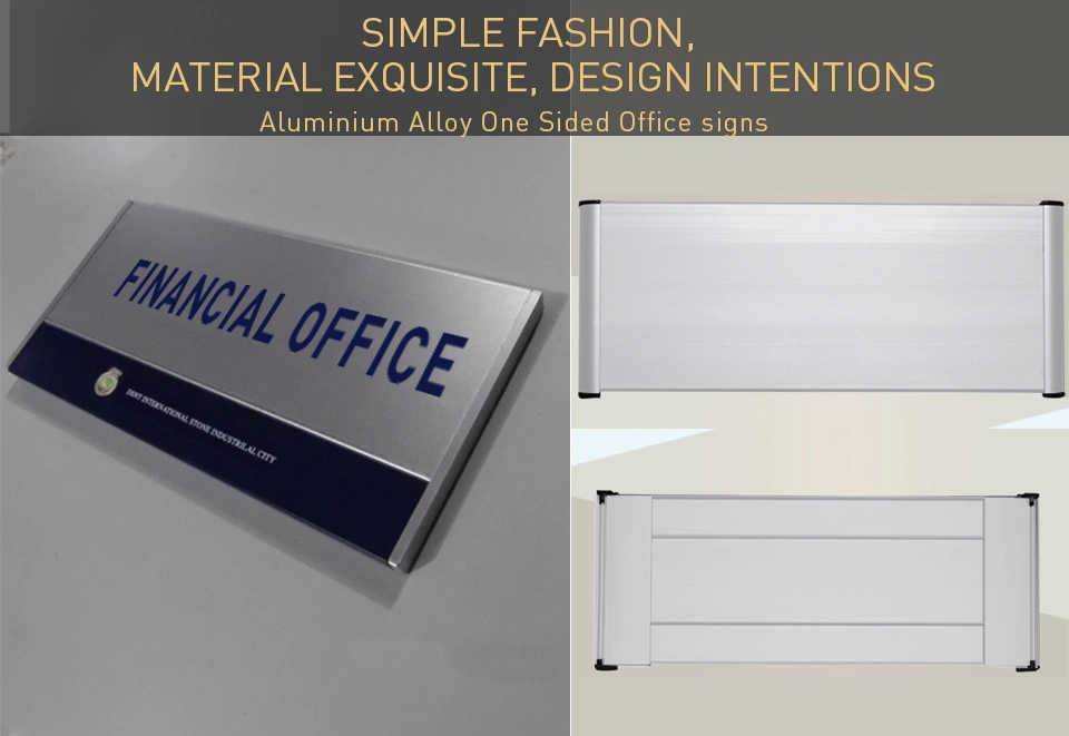 Personalized Flat or Curved Face Aluminium Profile Sign Office Front Door Signs