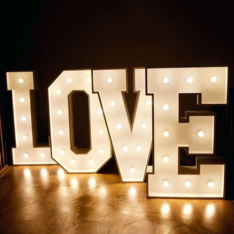 Event Sign Wedding Love LED Large Light up Marquee Letters and Numbers Sign Letter