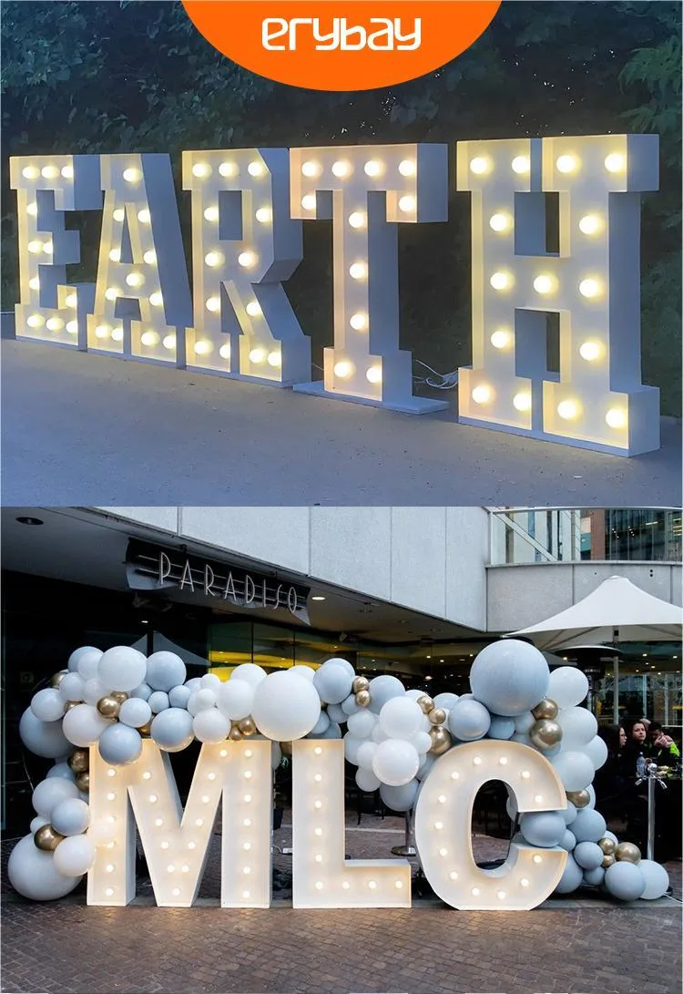 Wedding Marry Me Party Decor 4FT 5FT Large LED Marquee Letter with Lights LED Bulb Letter