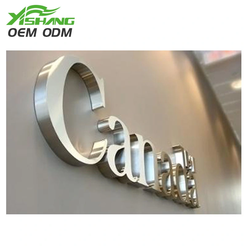 Outdoor Gold Brushed Logo Advertising Stainless Steel Metal Sign