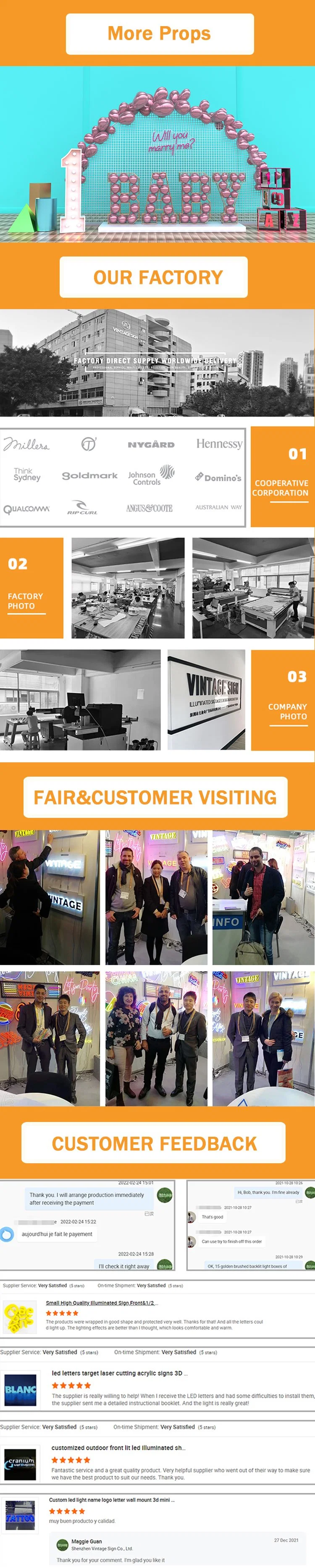 Custom 4FT LED Light Large Vintage Letters Marquee with Light Bulbs Logo