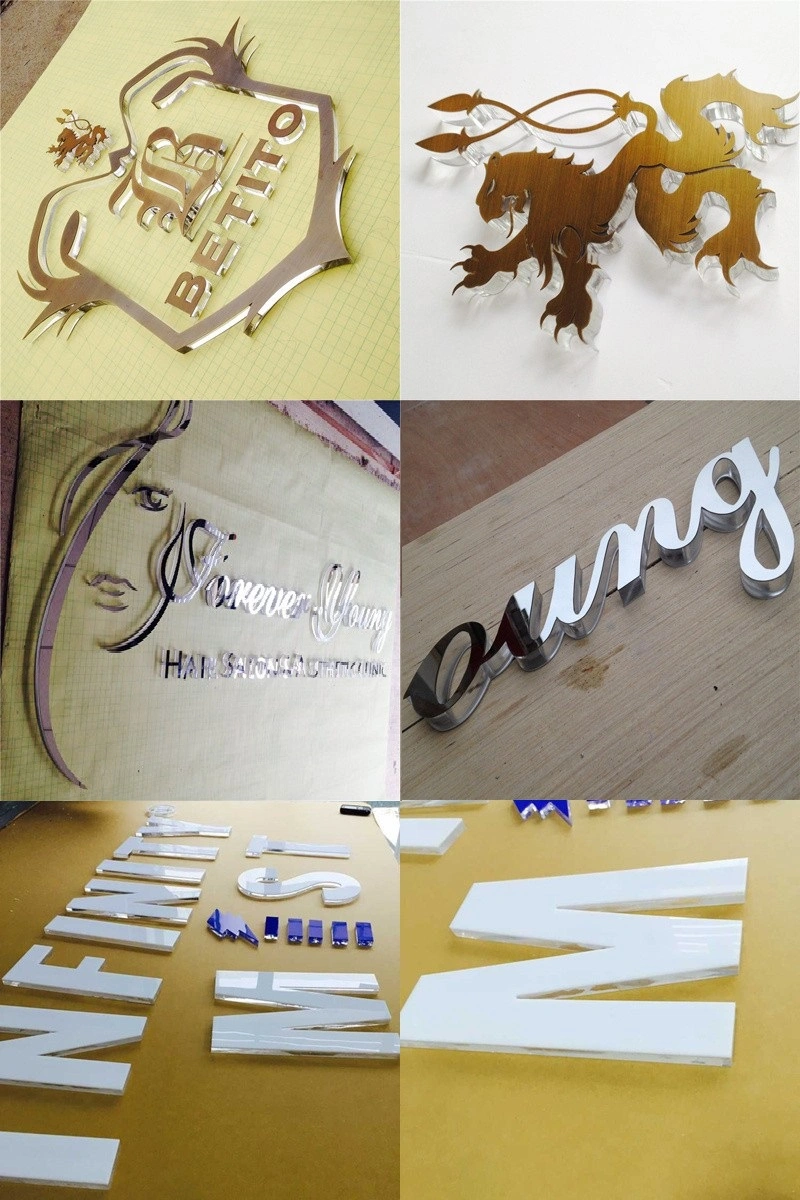 Custom Indoor Decoration 3D Acrylic Alphabet Letters Signage Logo Metal Coating Wall Sign Letter