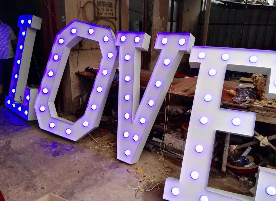 Outdoor LED Vintage Lighted Marquee Letters for Shop and Wedding Decoration