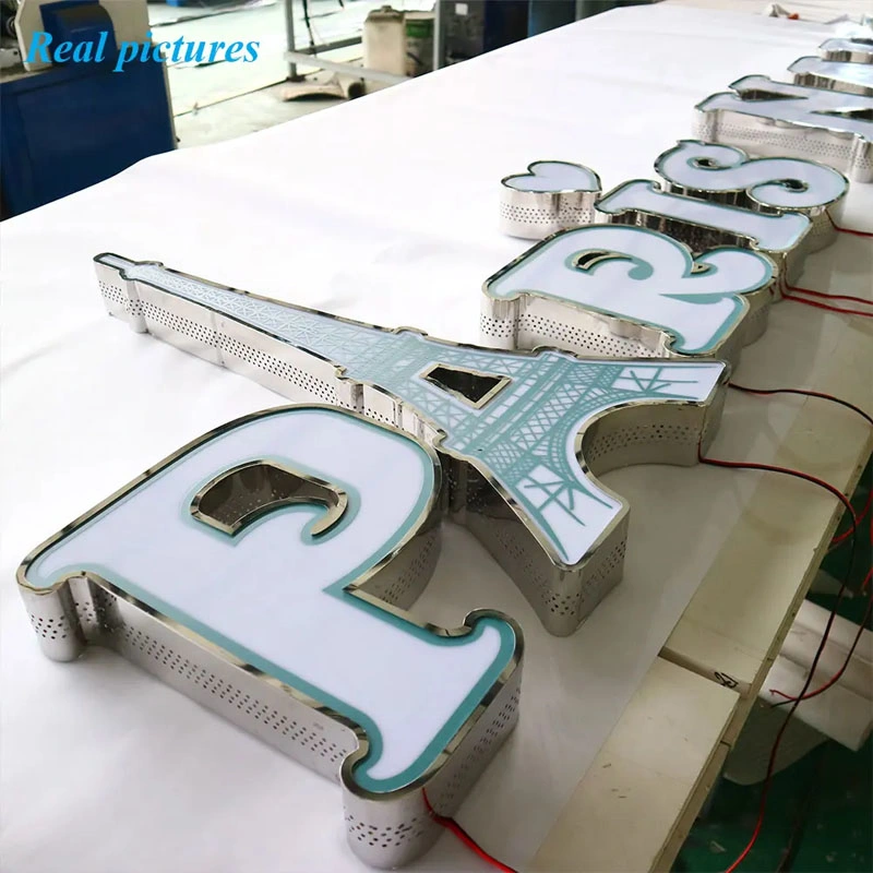 Metal Illuminated Sign Fabricated Stainless Steel Letters Channel Letter Custom