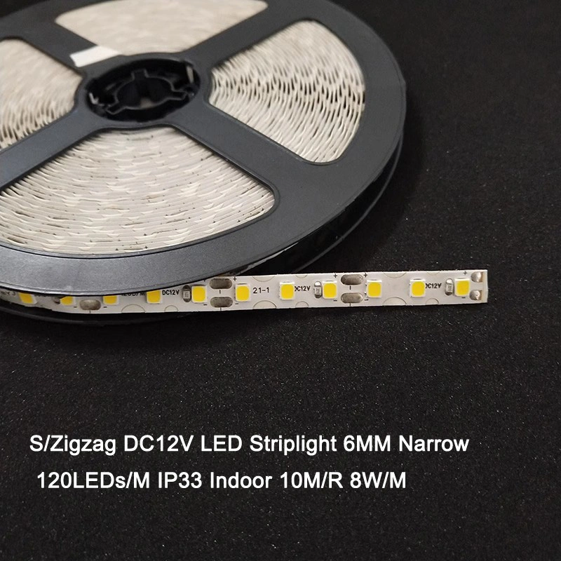 IP33 DIY Shape and Letter DC12V LED Neon Striplight LED Tape Tira LED SMD2835 120LEDs/M 6mm Super Narrow 10m/R