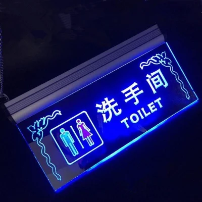 Logo luce segnaletica in acrilico con segnale luminoso personalizzato per WC