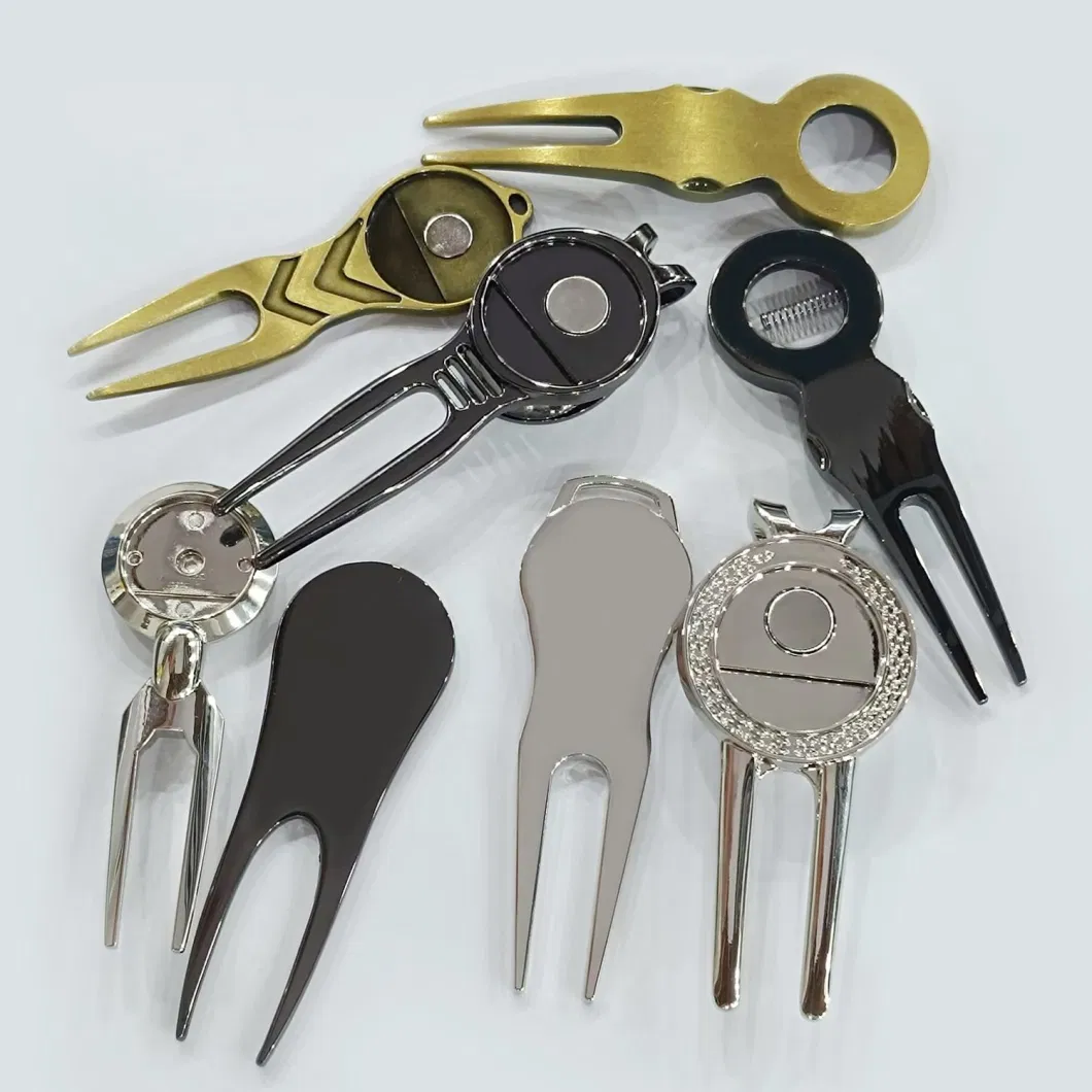 Manufacturers China with Antique Gold Metal Plate Promotion Custom Divot Tool Golf Pitch Mark Repairers