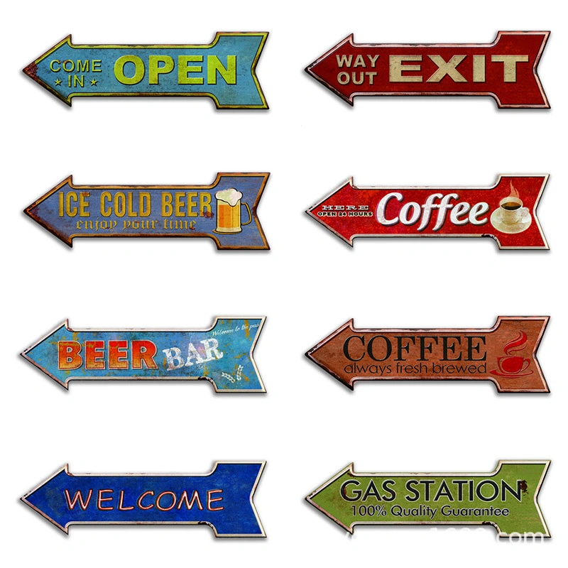 China Factory Wholesale Custom Logo Designer Bulk Sublimation 20*30cm Club Blanks Car Metal Vintage Tin Signs