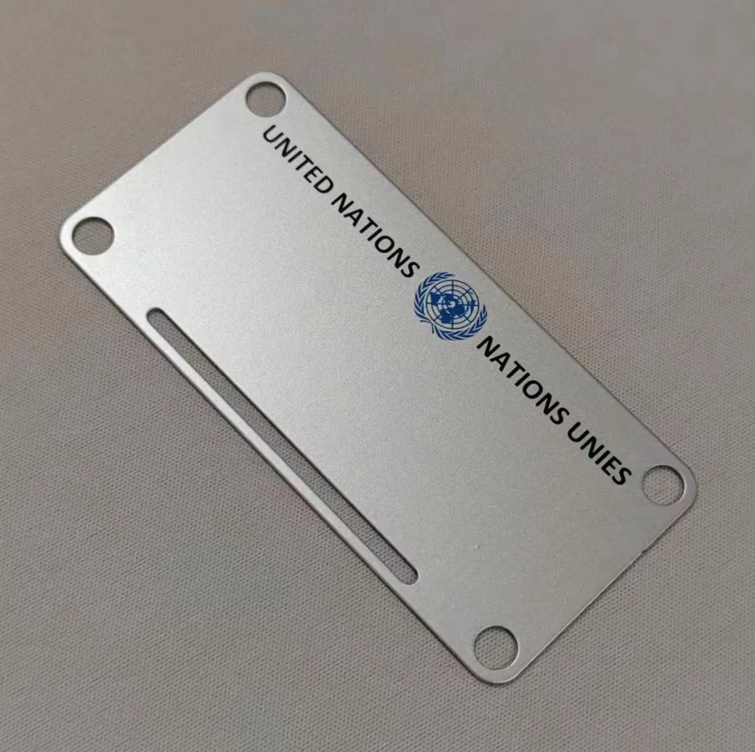 China Factory Custom Nameplate Aluminum Logo Sticker Printing Plate Brushed Metal Sign