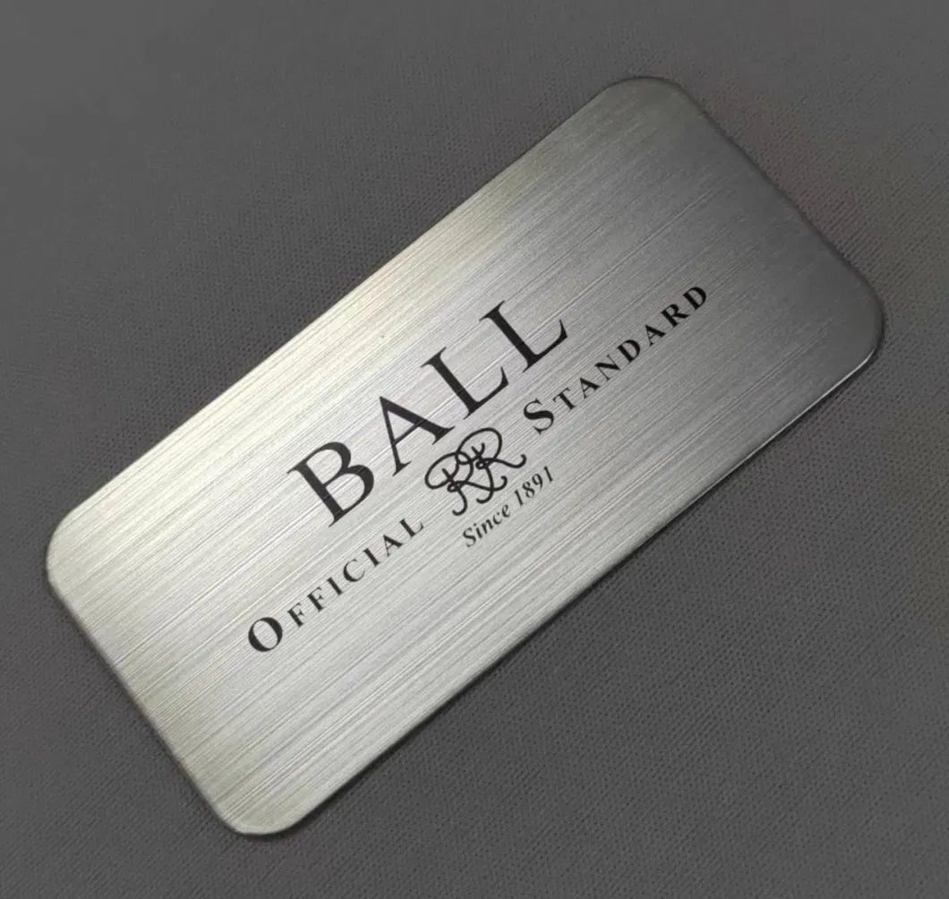 China Factory Custom Nameplate Aluminum Logo Sticker Printing Plate Brushed Metal Sign