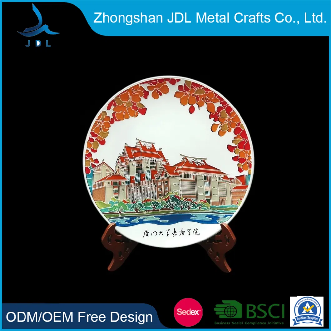 China Hot Sale Decorative Gold Metal 3D Embossed USA National Souvenir Plates Customize Plaque Home Decoration