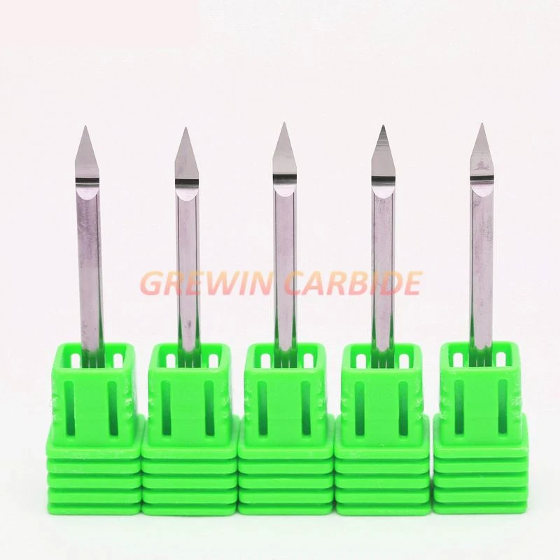 Gw Carbide Three-Faces CNC Engraving Tool Pyramid CNC Router Bits for Stone Jade Wood Mini Word Milling Cutters for Advertising Industry